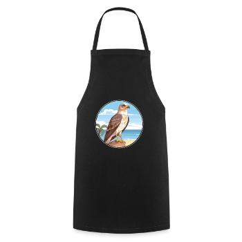 Falcon Watercolor Cartoon Kawaii Clipart Animal - Cooking Apron - black - Front - AI Model Male 185 dark (185cm)