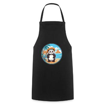 Panda Aquarell Karikatur Kawaii Clipart Tier - Kochschürze - Schwarz - Vorne - AI Model Male 185 dark (185cm)