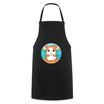 Hamster Watercolor Cartoon Kawaii Clipart Animal - Cooking Apron - black - Front - AI Model Male 185 dark (185cm)