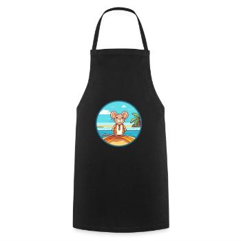 Mouse Watercolor Cartoon Kawaii Clipart Animal - Cooking Apron - black - Front - AI Model Male 185 dark (185cm)