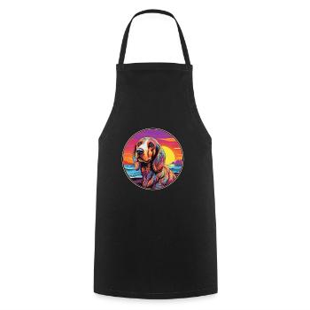Basset Fauve De Bretagne Dog Breed Colorful Cartoo - Cooking Apron - black - Front - AI Model Male 185 dark (185cm)