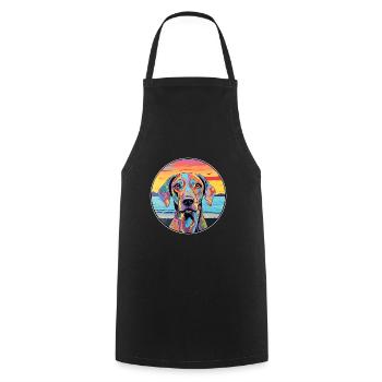 Braque Francais Dog Breed Colorful Cartoon Waterco - Cooking Apron - black - Front - AI Model Male 185 dark (185cm)