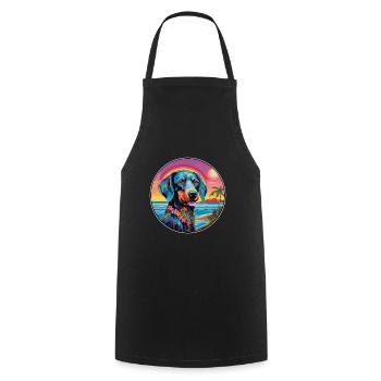 Cao De Gado Transmontano Dog Breed Colorful Cartoo - Cooking Apron - black - Front - AI Model Male 185 dark (185cm)