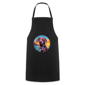 Braque Auvergne Dog Breed Colorful Cartoon Waterco - Cooking Apron - black - Front - AI Model Male 185 dark (185cm)