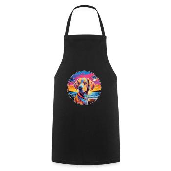 Chien Francais Dog Breed Colorful Cartoon Watercol - Cooking Apron - black - Front - AI Model Male 185 dark (185cm)