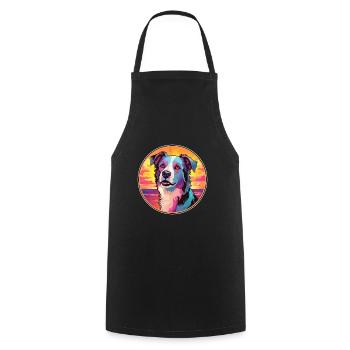 Race de chien de berger d’Asie centrale Dessin animé coloré - Tablier de cuisine - noir - Devant - AI Model Male 185 dark (185cm)