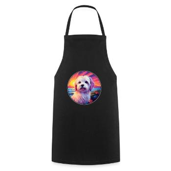 Coton De Tulear Dog Breed Colorful Cartoon Waterco - Tablier de cuisine - noir - Devant - AI Model Male 185 dark (185cm)