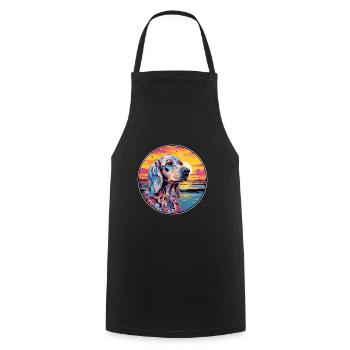 English Setter Dog Breed Colorful Cartoon Watercol - Cooking Apron - black - Front - AI Model Male 185 dark (185cm)