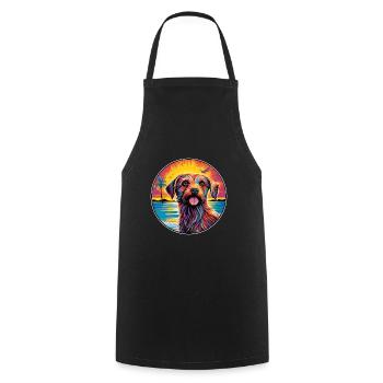 Dutch Smoushond Dog Breed Colorful Cartoon Waterco - Cooking Apron - black - Front - AI Model Male 185 dark (185cm)