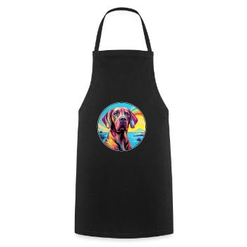 Brasileiro chien race coloré dessin animé aquarelle - Tablier de cuisine - noir - Devant - AI Model Male 185 dark (185cm)