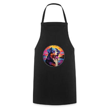 Estrela Mountain Dog Breed Colorful Cartoon Waterc - Cooking Apron - black - Front - AI Model Male 185 dark (185cm)