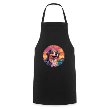 Himalayan Sheepdog Dog Breed Colorful Cartoon Wate - Cooking Apron - black - Front - AI Model Male 185 dark (185cm)