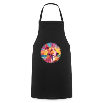 Ibizan Hound Dog Breed Colorful Cartoon Watercolor - Cooking Apron - black - Front - AI Model Male 185 dark (185cm)