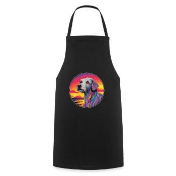 Irish Wolfhound Dog Breed Colorful Cartoon Waterco - Cooking Apron - black - Front - AI Model Male 185 dark (185cm)