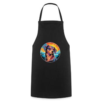 Italien Volpino Chien Race Coloré Cartoon Waterco - Tablier de cuisine - noir - Devant - AI Model Male 185 dark (185cm)