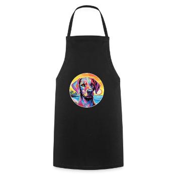 Kyi Leo Hund Rasse Bunte Karikatur Aquarell - Kochschürze - Schwarz - Vorne - AI Model Male 185 dark (185cm)