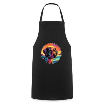 Scandinavian Dog Breed Colorful Cartoon Watercolor - Cooking Apron - black - Front - AI Model Male 185 dark (185cm)
