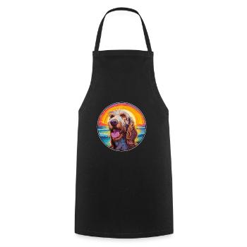 Spinone Italiano Dog Breed Colorful Cartoon Waterc - Cooking Apron - black - Front - AI Model Male 185 dark (185cm)