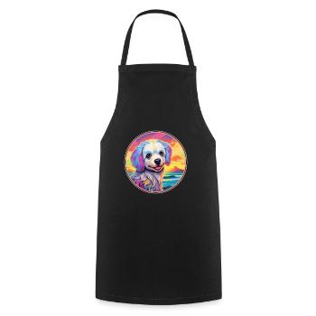 Tahltan Bear Dog Breed Colorful Cartoon Watercolor - Cooking Apron - black - Front - AI Model Male 185 dark (185cm)