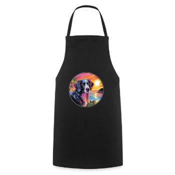 Stabyhoun chien race coloré dessin animé aquarelle - Tablier de cuisine - noir - Devant - AI Model Male 185 dark (185cm)