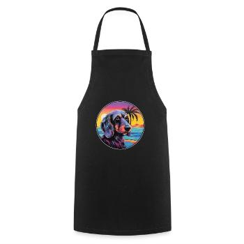 Wirehaired Dachshund Dog Breed Colorful Cartoon Wa - Cooking Apron - black - Front - AI Model Male 185 dark (185cm)