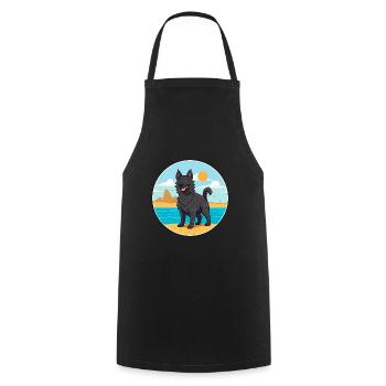 Chien de berger belge chien race Cartoon Kawaii Clipart - Tablier de cuisine - noir - Devant - AI Model Male 185 dark (185cm)