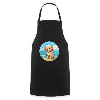 Bichon Yorkie Hund Rasse Cartoon Kawaii Clipart Hund - Kochschürze - Schwarz - Vorne - AI Model Male 185 dark (185cm)