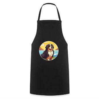 Berner Laufhund Dog Breed Cartoon Kawaii Clipart - Cooking Apron - black - Front - AI Model Male 185 dark (185cm)