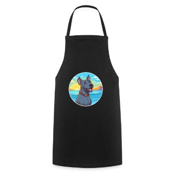 Bleu Thai Ridgeback Chien Race Cartoon Kawaii Chien - Tablier de cuisine - noir - Devant - AI Model Male 185 dark (185cm)