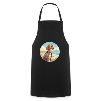 Bracco Italiano Dog Breed Cartoon Kawaii Clipart - Cooking Apron - black - Front - AI Model Male 185 dark (185cm)