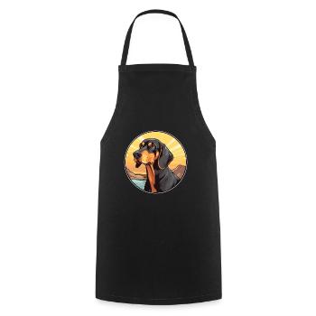 Noir et Tan Coonhound chien race Cartoon Kawaii - Tablier de cuisine - noir - Devant - AI Model Male 185 dark (185cm)