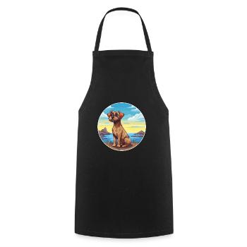Border Terrier chien race Cartoon Kawaii Clipart - Tablier de cuisine - noir - Devant - AI Model Male 185 dark (185cm)