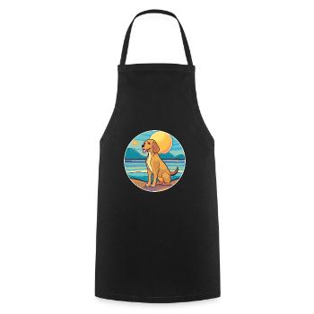 Braque Saint Germain Hunderasse Cartoon Kawaii Hund - Kochschürze - Schwarz - Vorne - AI Model Male 185 dark (185cm)