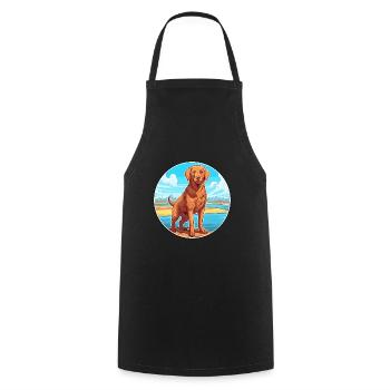Chesapeake Bay Retriever Dog Breed Cartoon Kawaii - Cooking Apron - black - Front - AI Model Male 185 dark (185cm)