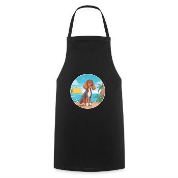 Canarian Warren Hound chien race dessin animé Kawaii chien - Tablier de cuisine - noir - Devant - AI Model Male 185 dark (185cm)