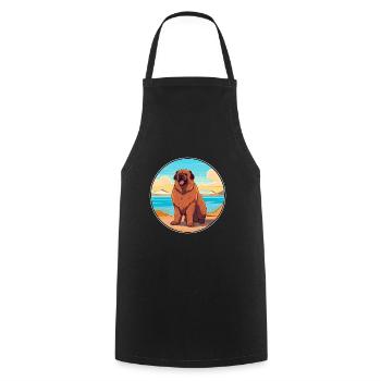 Caucasian Ovcharka Dog Breed Cartoon Kawaii Dog - Cooking Apron - black - Front - AI Model Male 185 dark (185cm)