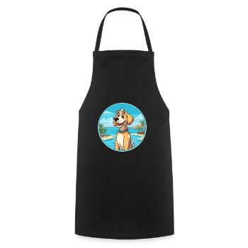 Cierny Sery Dog Breed Cartoon Kawaii Clipart Dog - Cooking Apron - black - Front - AI Model Male 185 dark (185cm)