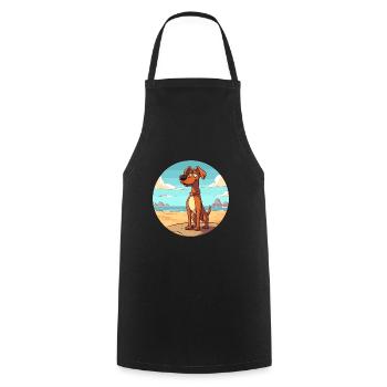 Cimarron Uruguayo Dog Breed Cartoon Kawaii Clipart - Cooking Apron - black - Front - AI Model Male 185 dark (185cm)