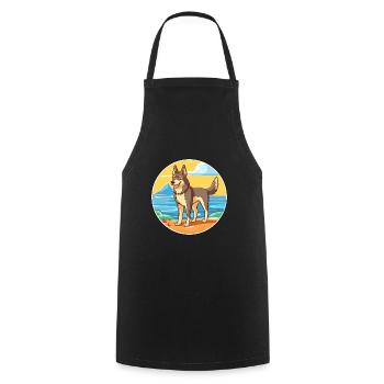 Chien-loup tchécoslovaque race chien dessin animé Kawaii chien - Tablier de cuisine - noir - Devant - AI Model Male 185 dark (185cm)