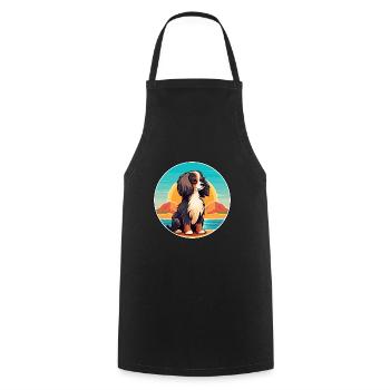 Continental Toy Spaniel Chien Race Cartoon Kawaii - Tablier de cuisine - noir - Devant - AI Model Male 185 dark (185cm)