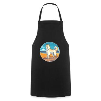 Sibérie orientale Laika chien race dessin animé Kawaii chien - Tablier de cuisine - noir - Devant - AI Model Male 185 dark (185cm)