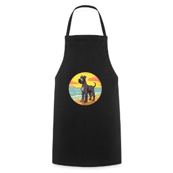 Giant Schnauzer Dog Breed Cartoon Kawaii Clipart - Cooking Apron - black - Front - AI Model Male 185 dark (185cm)