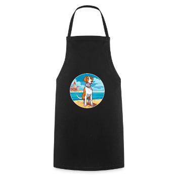 Grand Anglo Francais Dog Breed Cartoon Kawaii Dog - Cooking Apron - black - Front - AI Model Male 185 dark (185cm)