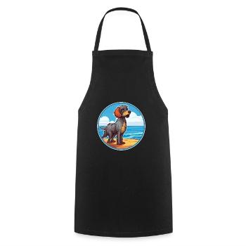 Griffon Bleu De Gascogne Race De Chien Cartoon Kawaii - Tablier de cuisine - noir - Devant - AI Model Male 185 dark (185cm)