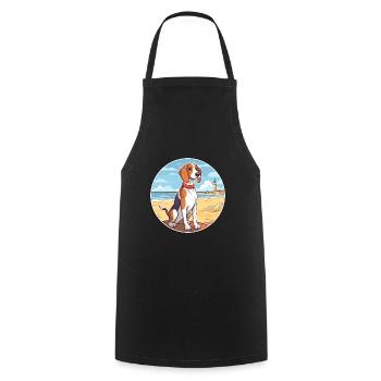 Français Tricolor Hound Dog race Cartoon Kawaii Dog - Tablier de cuisine - noir - Devant - AI Model Male 185 dark (185cm)