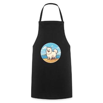 Spitz japonais chien race Cartoon Kawaii Clipart - Tablier de cuisine - noir - Devant - AI Model Male 185 dark (185cm)