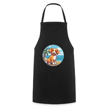 Kanni chien race dessin animé Kawaii Clipart aquarelle - Tablier de cuisine - noir - Devant - AI Model Male 185 dark (185cm)
