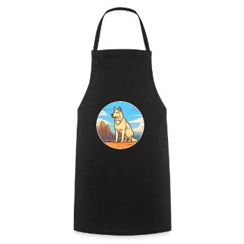 Karst Shepherd Dog Breed Cartoon Kawaii Clipart - Cooking Apron - black - Front - AI Model Male 185 dark (185cm)