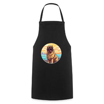 Leonberger Dog Breed Cartoon Kawaii Clipart Dog - Cooking Apron - black - Front - AI Model Male 185 dark (185cm)