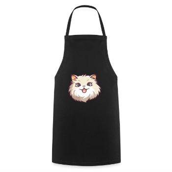 Ragamuffin chat dessin animé illustration à l’aquarelle - Tablier de cuisine - noir - Devant - AI Model Male 185 dark (185cm)